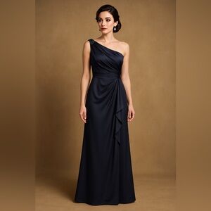Caterina Masoni Womens Elegant Long Gown Midnight Blue NWT US Size 16